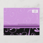 Lila Wirbel Save the Date Hochzeitspostkarten Ankündigungspostkarte (Rückseite)