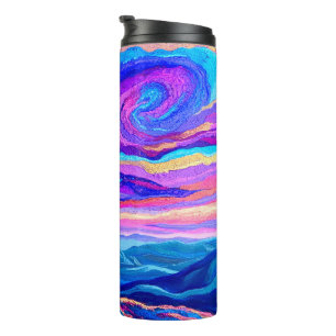 Lila Wirbel Thermosbecher