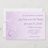 Lila Wirbels-30. Geburtstags-Party Einladung (Rückseite)