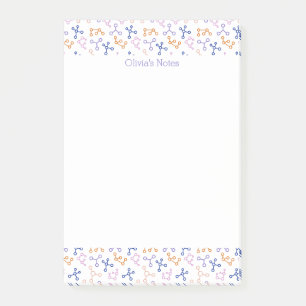 Lila Wissenschaftsmoleküle - Biologie - Symbole Post-it Klebezettel