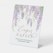 Lila Wisteria Baby Duschkabine Windeln Raffelzeich Sockelschild (Vorderseite)