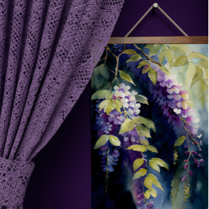Lila Wisteria bläst in der Brise Seidenpapier