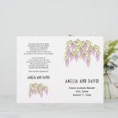 Lila Wisteria Bloral gefaltetes Hochzeitsprogramm (Stehend Vorderseite)