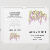 Lila Wisteria Bloral gefaltetes Hochzeitsprogramm (Vorne/Hinten)