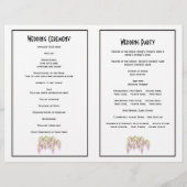 Lila Wisteria Bloral gefaltetes Hochzeitsprogramm (Rückseite)