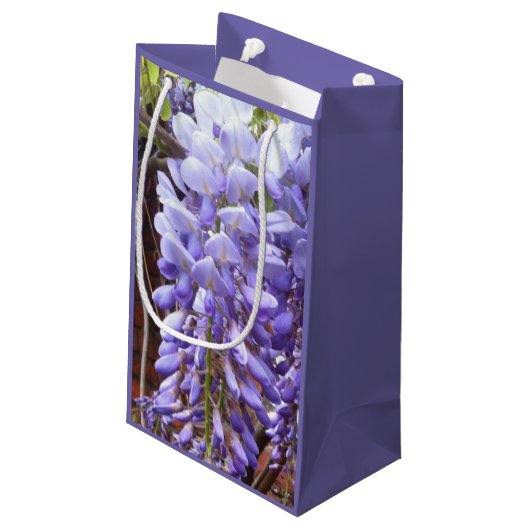 Lila Wisteria Blossom Kleine Geschenktüte (Rückseite Schrägansicht)