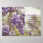 Lila Wisteria Blume Art Bibelverse Poster (Vorne)