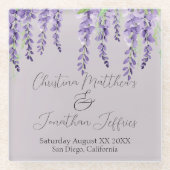 Lila Wisteria Blume auf dem Parco delle camelie Lo Glasuntersetzer (Vorderseite)