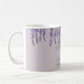 Lila Wisteria Blume auf dem Parco delle camelie Lo Kaffeetasse (Links)