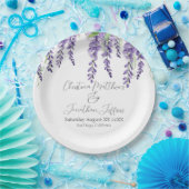 Lila Wisteria Blume auf Weiß Elegant Pappteller (Party)