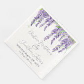 Lila Wisteria Blume auf Weiß Elegant Serviette (Ecke)