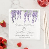 Lila Wisteria Blume auf Weiß Elegant Serviette (Beispiel)