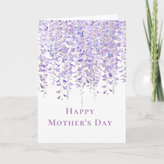 lila Wisteria-Blume Einladung (Vorderseite)