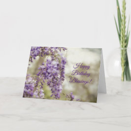 Lila Wisteria Blume Floral Faith Birthday Card Karte