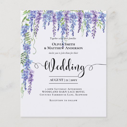 Lila Wisteria Blume Hochzeit (Vorderseite)