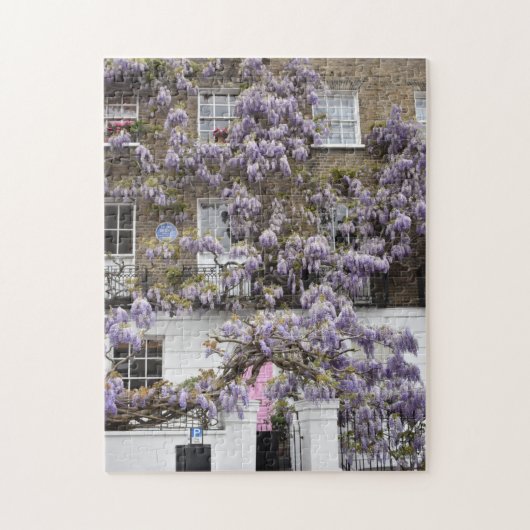 Lila Wisteria Blume Kensington Chelsea London Puzzle (Vertikal)