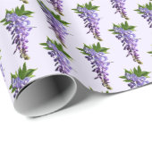 Lila Wisteria Blume Muster Violett Hintergrund Geschenkpapier (Rolleneckpunkt)