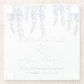 Lila Wisteria Blume on Elegante Glasuntersetzer (Rückseite)