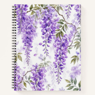 Lila Wisteria Blumen Notizbuch