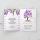 Lila Wisteria-Blumenbaum QR-Code Hochzeit Einladung (Innenseite)
