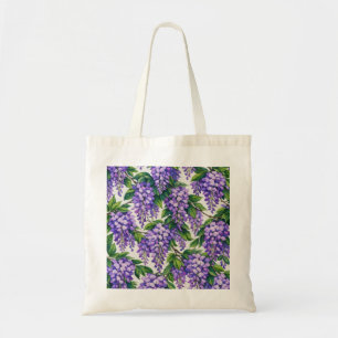 Lila Wisteria Botanische Aquarell-Blumen Tragetasche
