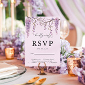 Lila Wisteria Branches Wedding RSVP Card Karte