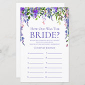 Lila Wisteria Brautparty Game (Vorne/Hinten)