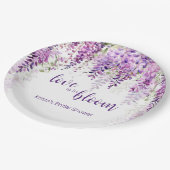 Lila Wisteria Brautparty Pappteller (Schrägansicht)
