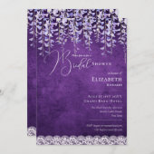 Lila Wisteria Brautparty Print oder Digital Inv. Einladung (Vorne/Hinten)