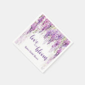 Lila Wisteria Brautparty Serviette (Ecke)