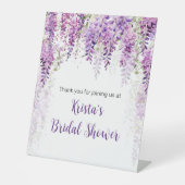 Lila Wisteria Brautparty Sockelschild (Vorderseite)