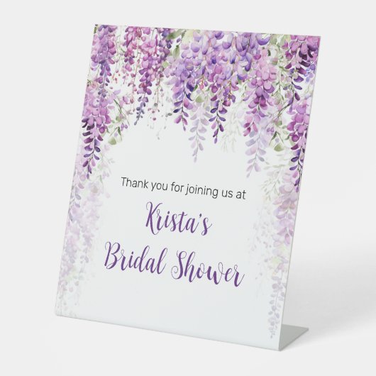 Lila Wisteria Brautparty Sockelschild (Vorderseite)