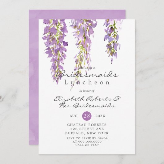 Lila Wisteria Bridesmaids Luncheon (Vorne/Hinten)