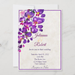 Lila Wisteria Budget Hochzeitseinladung Einladung