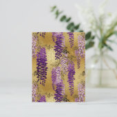 Lila Wisteria Chiyogami Postkarte (Stehend Vorderseite)