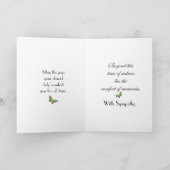 Lila Wisteria Comfort and Sympathy Card Karte (Innenseite)