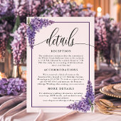 Lila Wisteria Ecken und Gänge Hochzeiten Begleitkarte