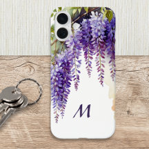 Lila Wisteria Elegante Blumenaquarell