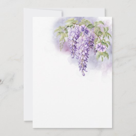 Lila Wisteria Floral Brautparty Einladung (Rückseite)