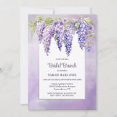 Lila Wisteria Floral Bridal Brunch Einladung (Vorderseite)