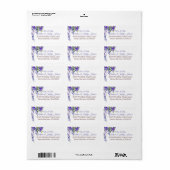 Lila Wisteria Floral Modern Wedding Label Adressaufkleber (Vorne)