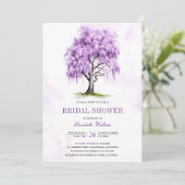 Lila Wisteria Floral Tree Brautparty Einladung (Stehend Vorderseite)