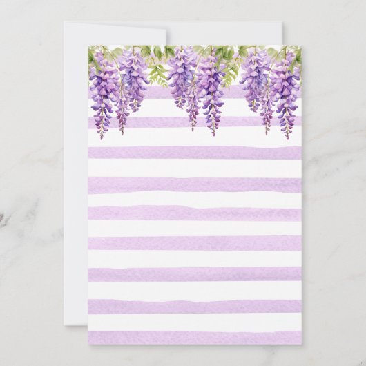 Lila Wisteria Floral Tree Brautparty Einladung (Rückseite)