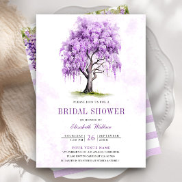 Lila Wisteria Floral Tree Brautparty Einladung