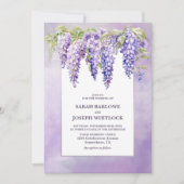 Lila Wisteria Floral Wedding Einladung (Vorderseite)