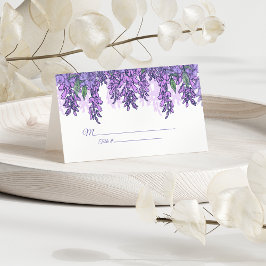Lila Wisteria Floral Wedding Empfang Platzkarte