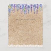 Lila Wisteria Floral Wedding Rustic Kraft Lace (Rückseite)