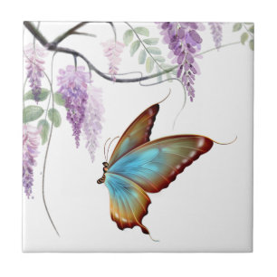 Lila Wisteria Flowy Blume Butterfly Fliese
