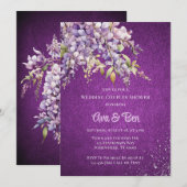 Lila Wisteria Glitzer Wedding Couples Dusche Einladung (Vorne/Hinten)