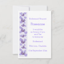 Lila Wisteria Heart Design Bridesmaid Anfrage